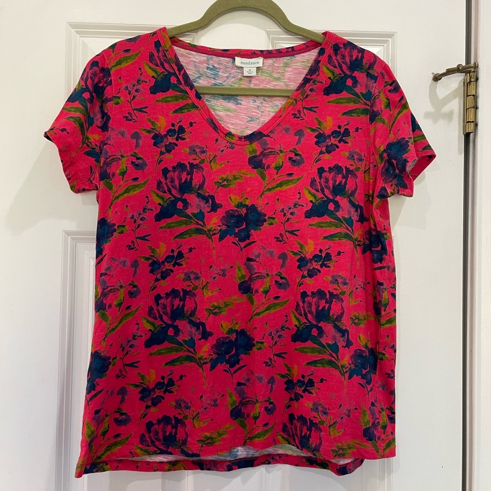 Sundance Florine Blossom Tee, Punch Floral, Size M